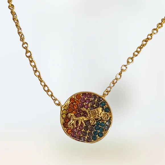 Coach Horse Carriage Necklace & Earring Set NIB - Picture 4 of 6